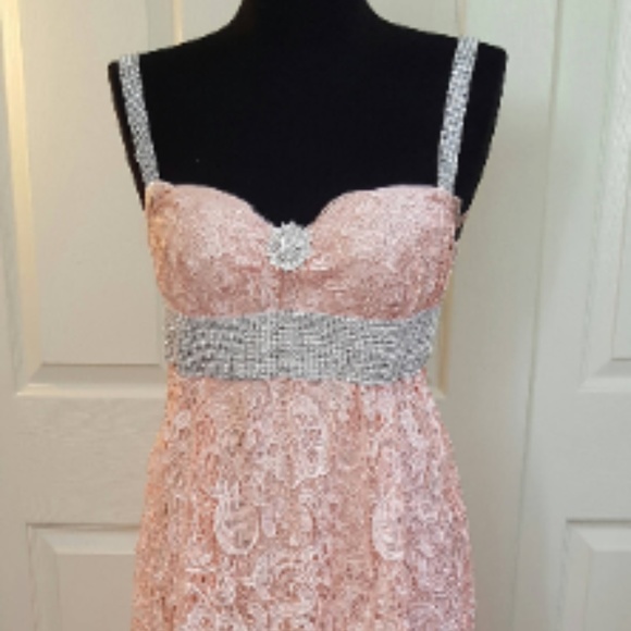 Custom Order Gatsby Style Lace Blush Wedding Gown
